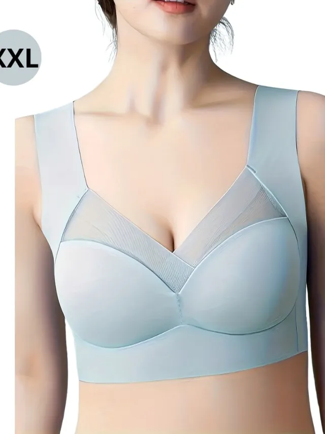 Bovista BH Zonder Beugel - Zonder Bandjes - Push-up Bh's - Comfort Bh - Lichtblauw