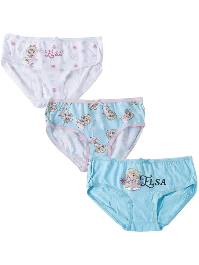Disney 3-Pack Katoenen Slips met Frozen-Designs Wit