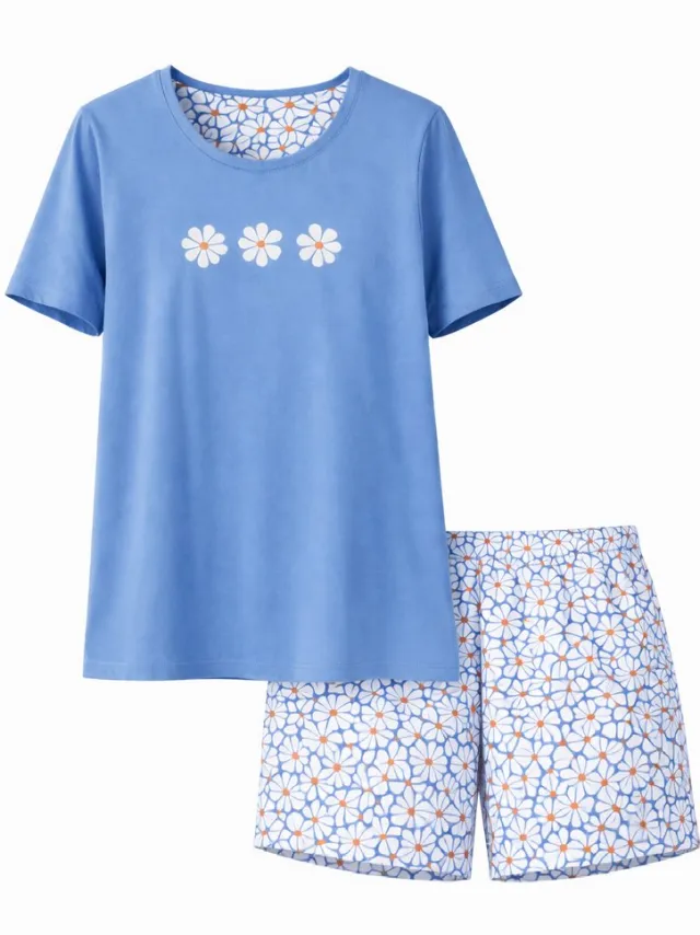 Comtessa Dames Shortama - Zomer Pyjama - Katoen - Summer Blue