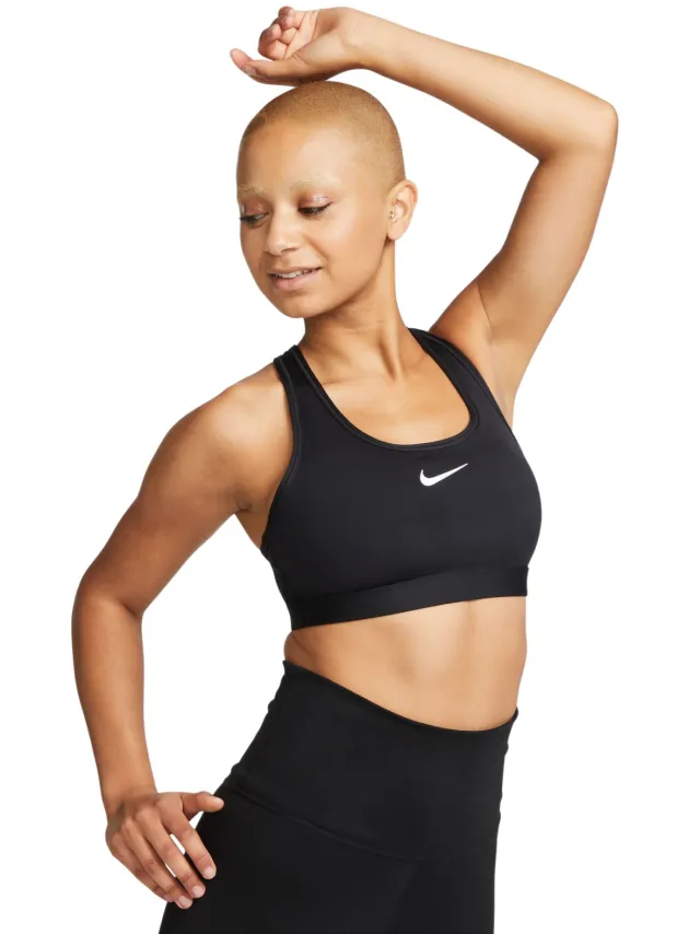 Nike Dri-FIT Swoosh sport-bh zwart, foto 2
