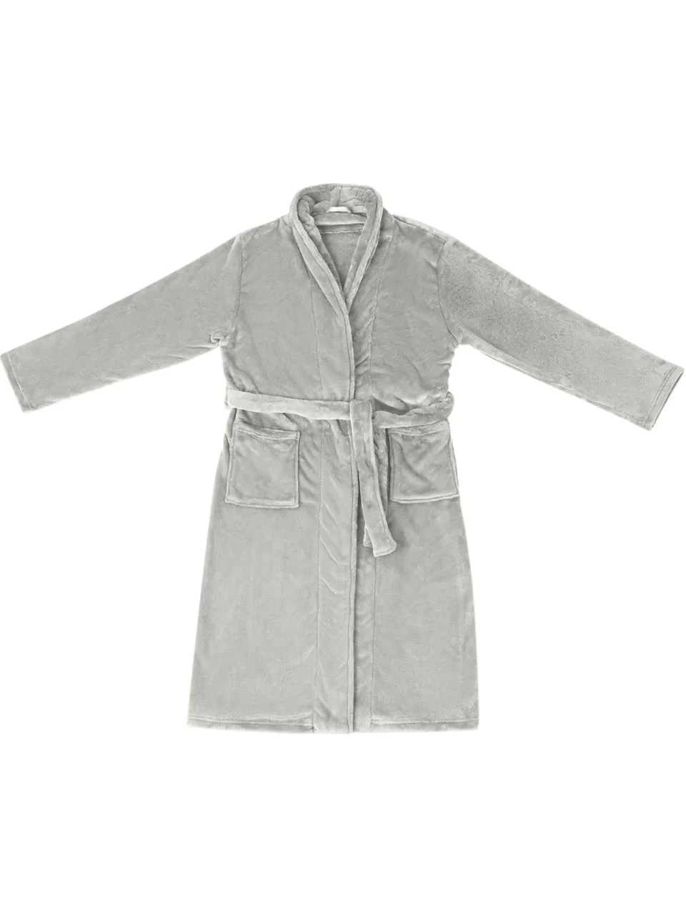 vidaXL Badjas zonder Kap Grijs s Flanel, foto 2