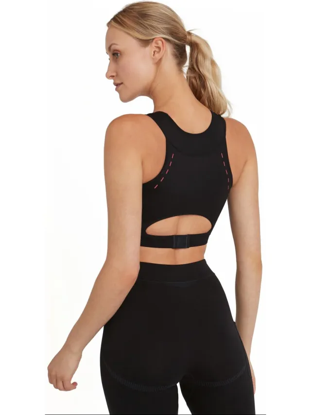 Falke Running Sports Bra voor hoge activiteit functioneel materiaal sportbeha dames zwart zwart 3000