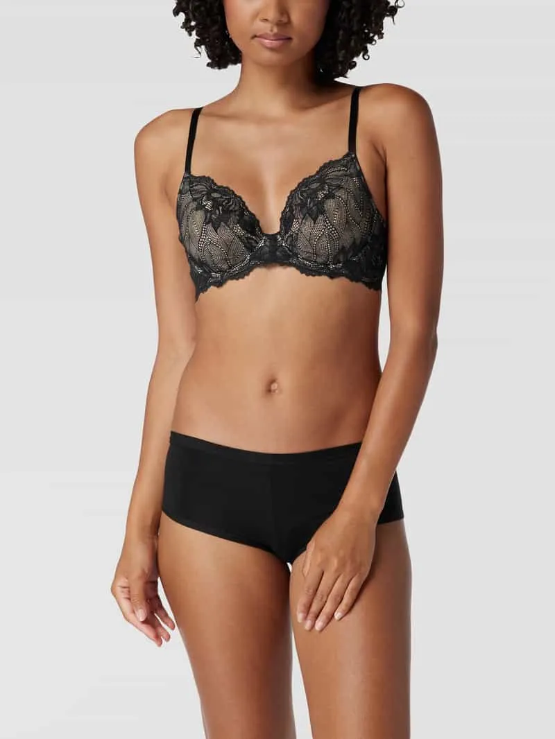 Calvin Klein Beugelbeha van gebloemd kant Zwart