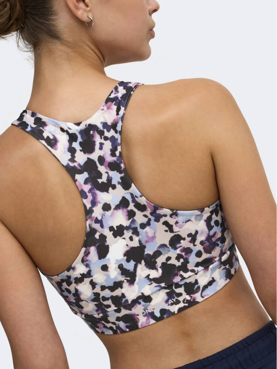 Only Play sport-bh medium support met print - ecru/zwart/lichtblauw/roze, foto 5