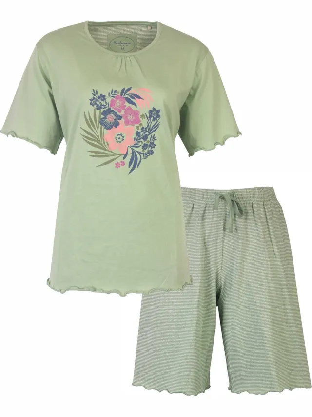 Tenderness Dames Shortama - Korte Mouwen - Licht Groen