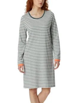 Schiesser Casual Essentials Long Sleeve Sleepshirt Blauw