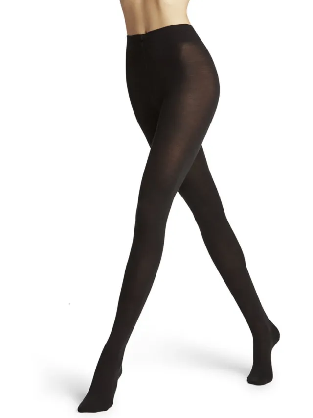 Falke Softmerino eenkleurig wol katoen panty dames zwart-40 zwart 3009