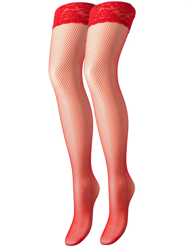 Trasparenze Panty’s/Kousen Trasparenze Autoreggente Microrete Ambra Rood
