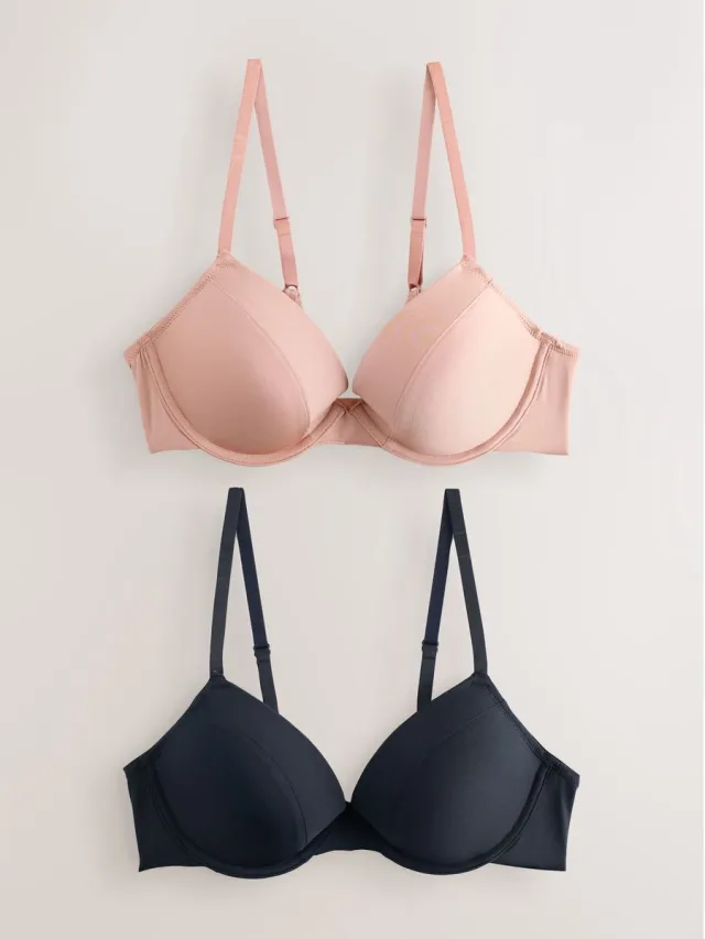 Next Dames - A-E Afvlakkende Ultimate Comfort Beha's 2 Verpakking - Zwart Black/Nude