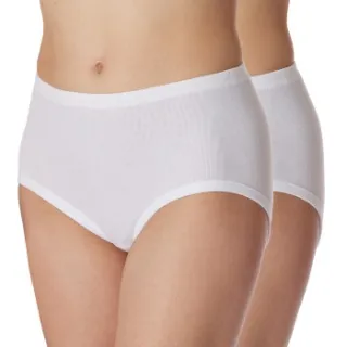Schiesser Original Classics Fine Rib Waist Panties slip wit Groen,Beige,Wit