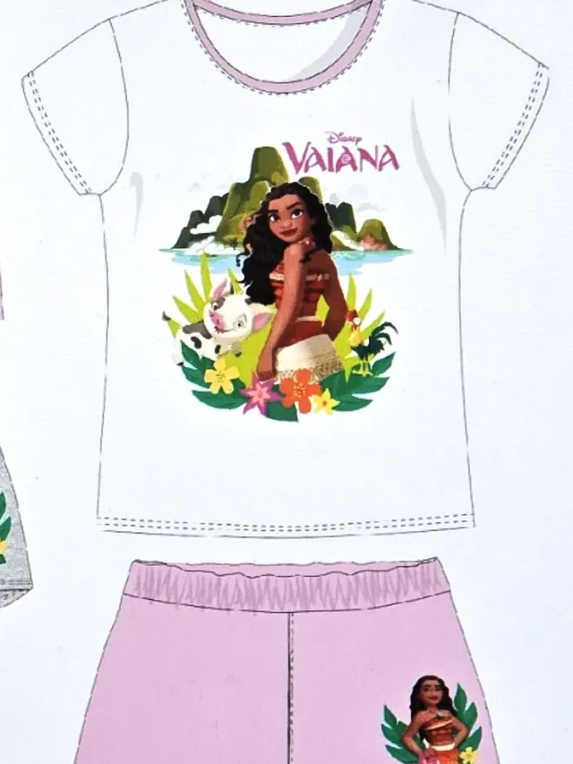 Disney Vaiana Shortama Wit Roze