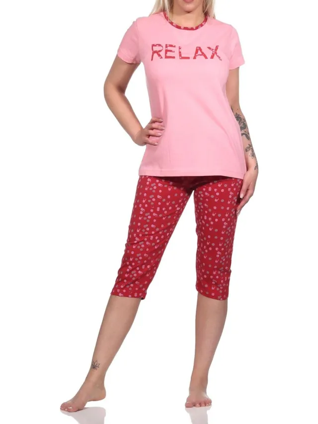 Normann Dames Capri pyjama, vrijetijds pyjama "RELAX" - 122 204 10 757 rosa