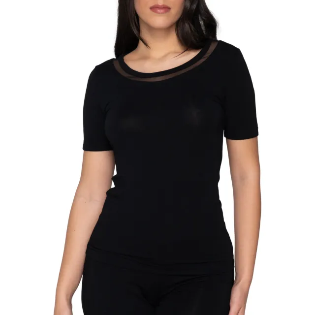 Luna Splendida shapewear T-shirt met slipe mouwen Cotton Touch Splendida zwart