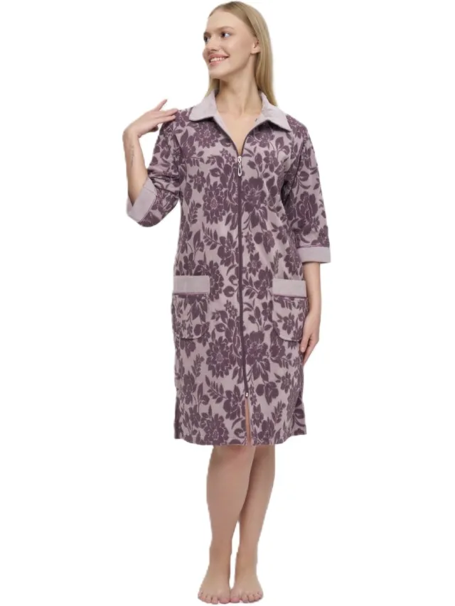 A Sense of Love Dames Rits Badjas /Ochtendjas Ronza / Lilla kleur /