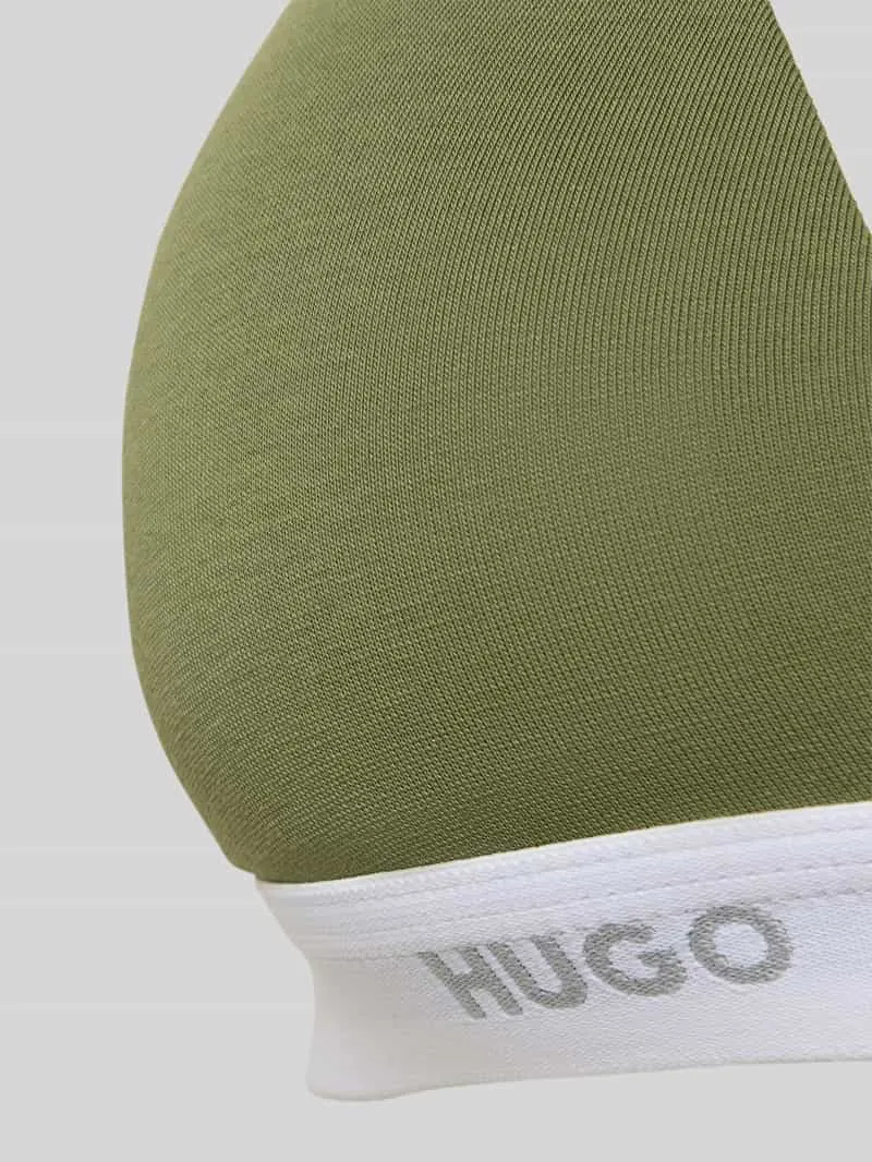 Bralette van katoenmix model 'HUGO ID TRIANGLE' olijfgroen, foto 3
