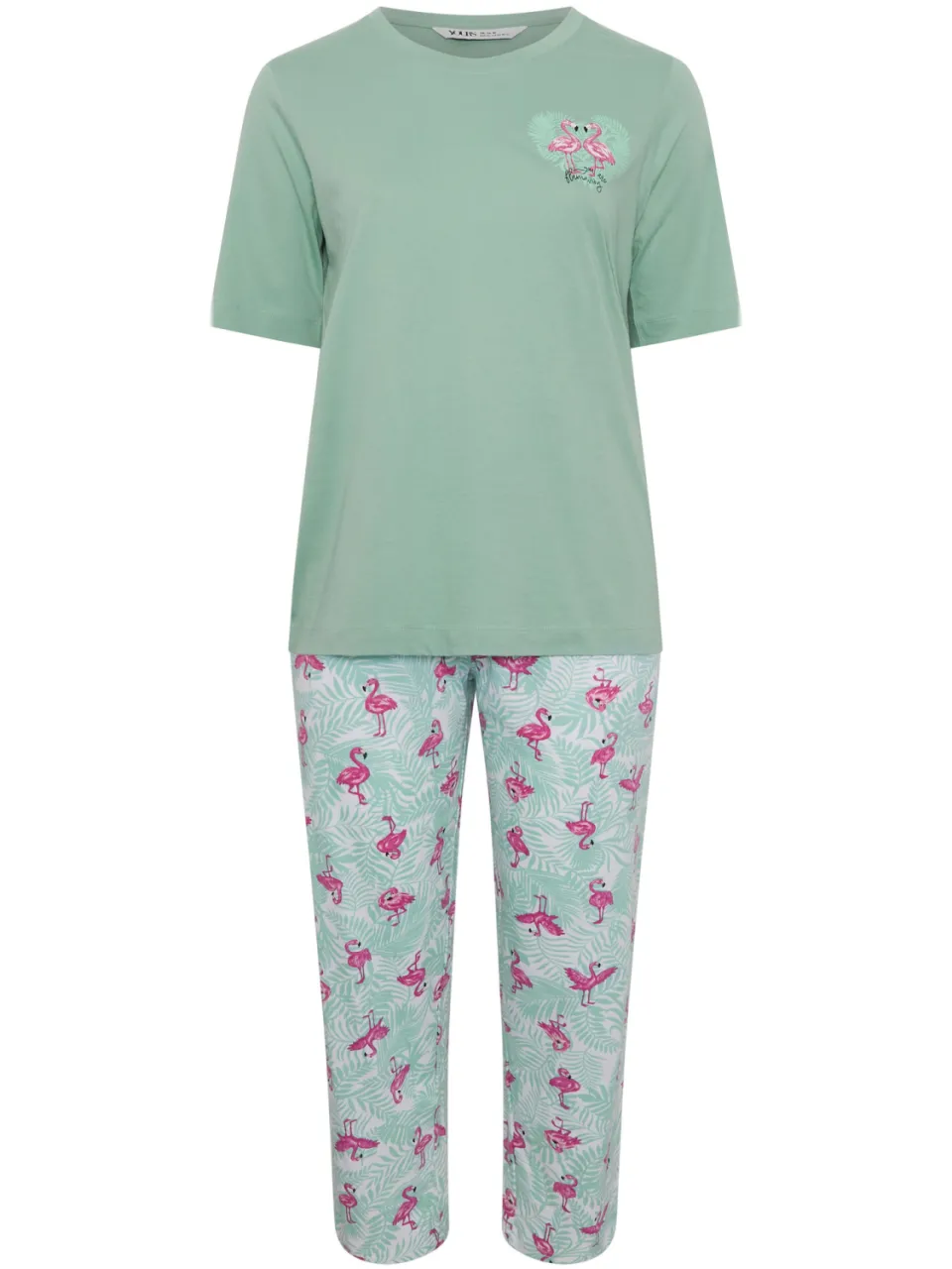 Yours Groene Pyjamaset Met Flamingoprint-64, foto 4