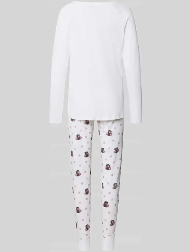 LOUIS & LOUISA Regular fit pyjama van puur katoen model 'Meine Auszeit' wit, foto 2