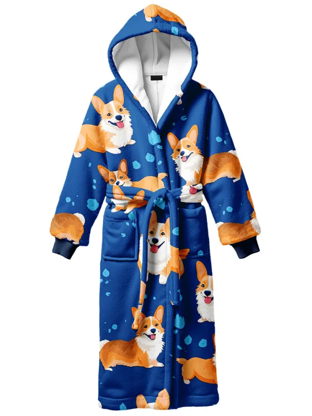 Mr. Gugu & Miss Go "Corgi" Sherpa badjas blauw, foto 2