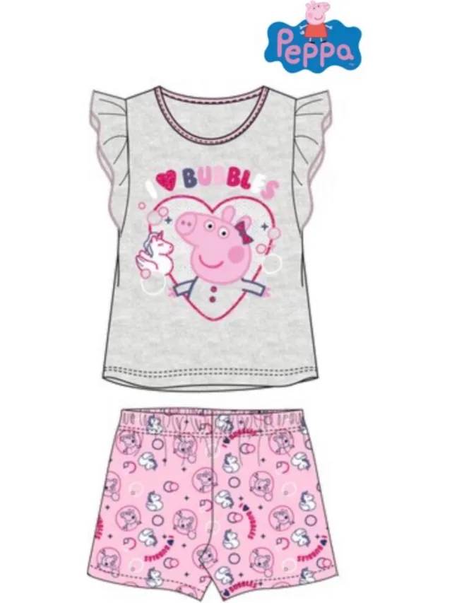 Peppa Pig pyjama - grijs - roos - maat 116 / 6 jaar