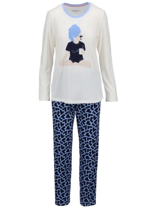 Ringella Katoenen dames pyjama parelwit Ringella - Wit - Maat - 50