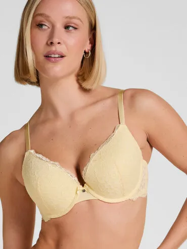 Hunkemöller Voorgevormde push-up beugel bh Marine Geel