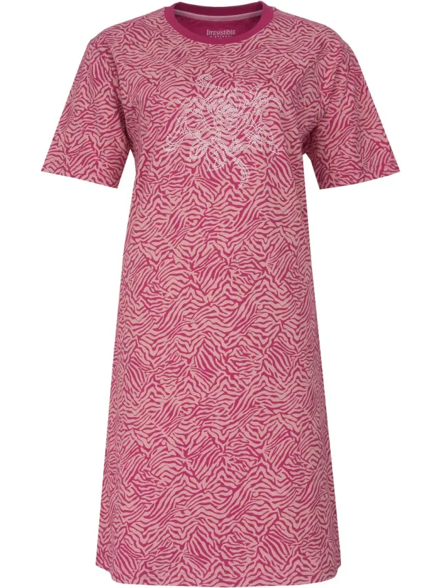 Irresistible Dames Nachthemd - Korte Mouwen - Roze