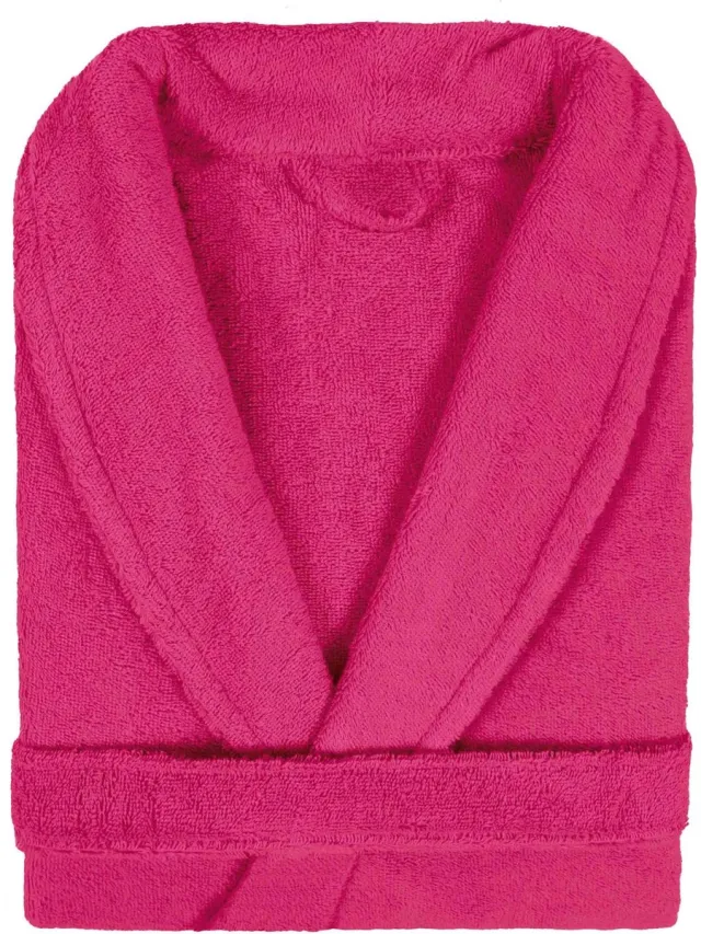 uni pure royal Badjas Badstof Uni Pure Royal met Shawlkraag maat L fuchsia magenta - 1 stuks