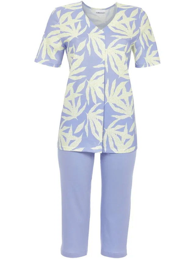 Ringella Elegante flora pyjama blauw - Blauw - Maat - 40