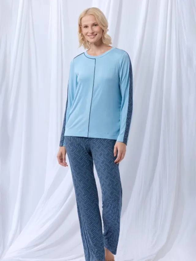 Woody lords x lilies Dames pyjama lichtblauw