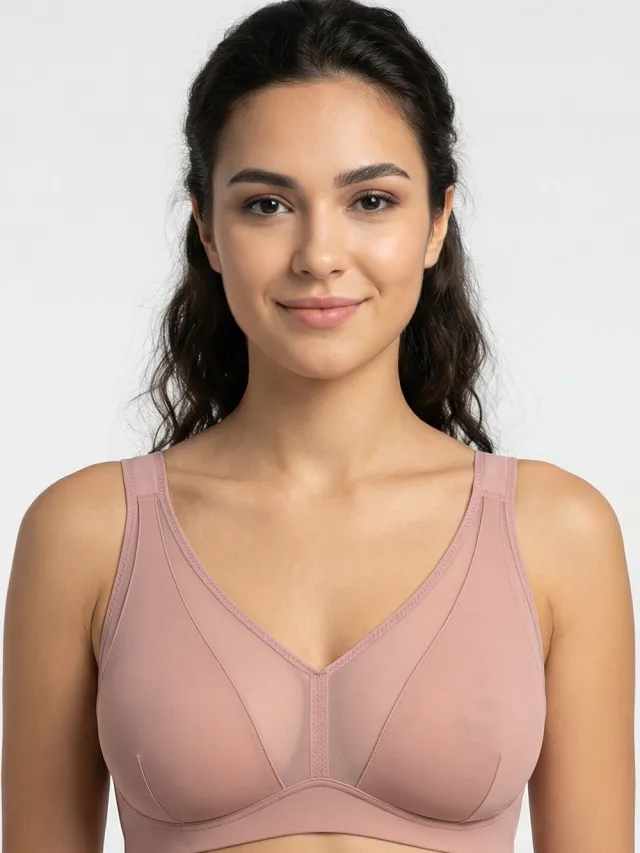 Vivisence Dames Soft BH Met Zijondersteuning Comfortabele Dagelijkse Pasvorm Voor Natuurlijk Mooie Vorm En Stevige Ondersteuning Roze