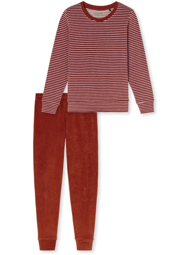 Schiesser Pyjama lang - Dames - Pyjamas gebakken baksteen