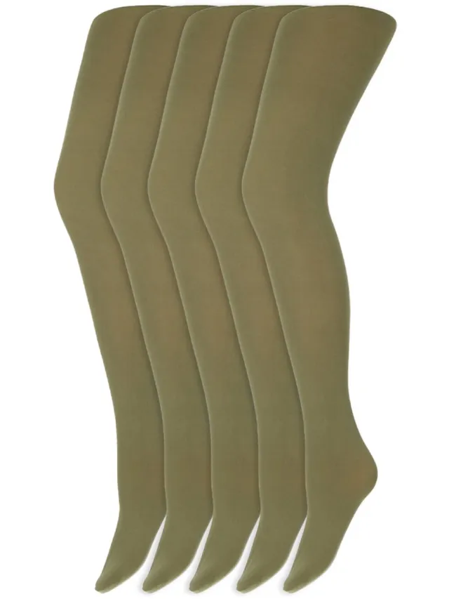 Gekleurde panty’s | Micro | 60 Denier | Merk: Marianne | Maat: S t/m XXL | Kleur: Olijf groen | 5 Paar
