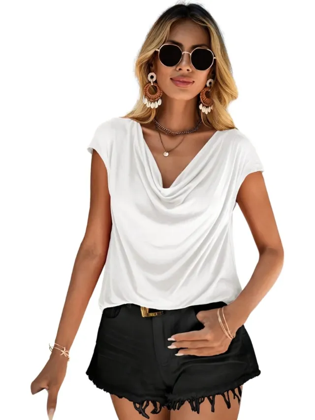 Livano Topje Dames - Kleding - Shirt - Blouse - Kort - Volwassen - Wit