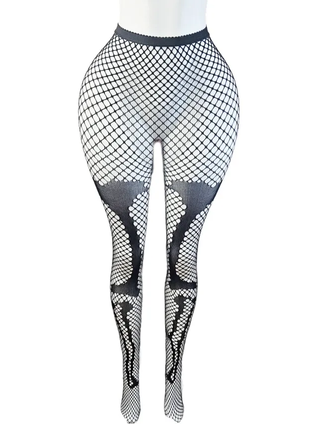 BamBella ® - Panty -Onesize - gaas maillot dunne pantys Dames - Onesize - sexy Erotische lingerie van kant zwart halloween