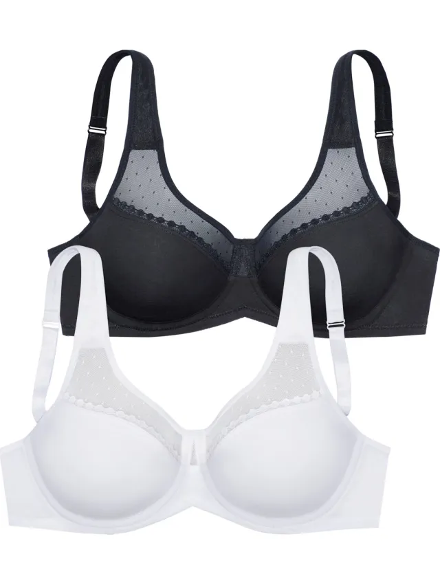 minimizer-beha met beugel zwart wit+zwart