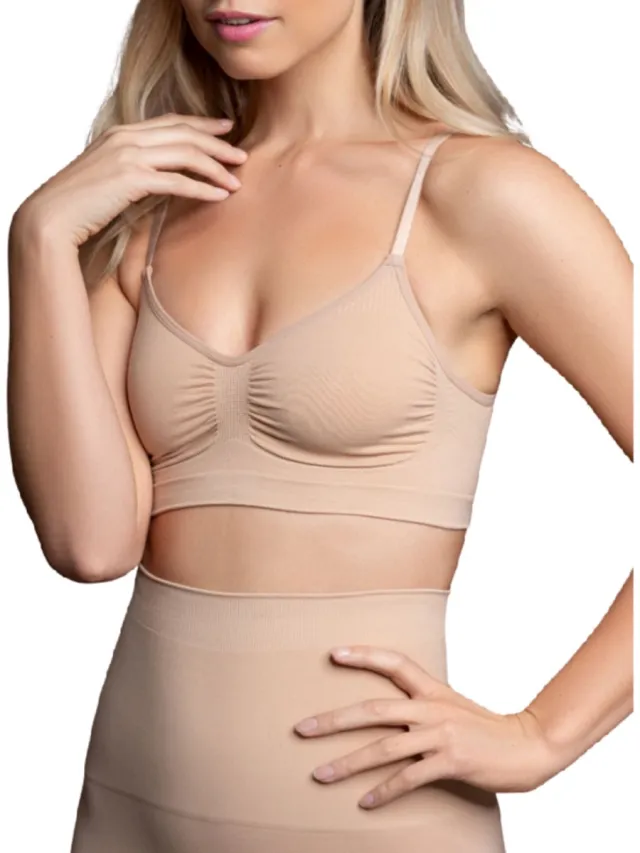 Bye Bra Naadloze BH voor Dames, Comfortabel Zonder Draad, Extra Steun, Vormgevende Shapewear, Onzichtbare Gladde Pasvorm, Zwart & Beige S-XXL (Beige, M)