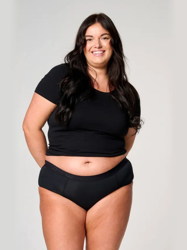 Moodies Undies sterk absorberende hipster menstruatieslip zwart