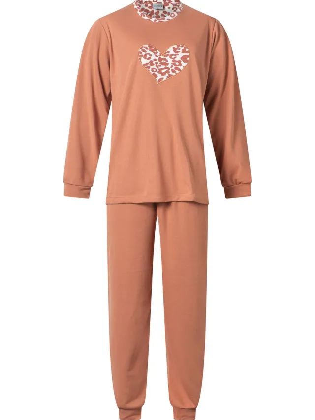 Lunatex dames pyjama interlock - Panter hart - terra Terra, panter hart