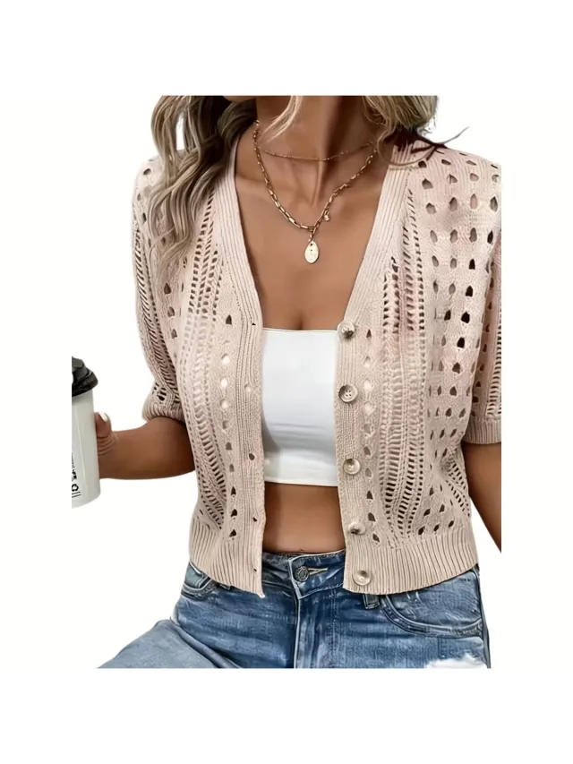 Currero Topje Dames - Top Kleding - Shirt - Blouse - Kort - Volwassen - Abrikoos