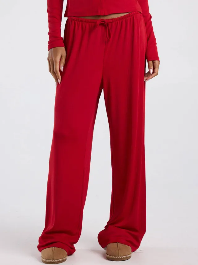 America Today pyjamabroek met ajourdetails - rood, foto 3