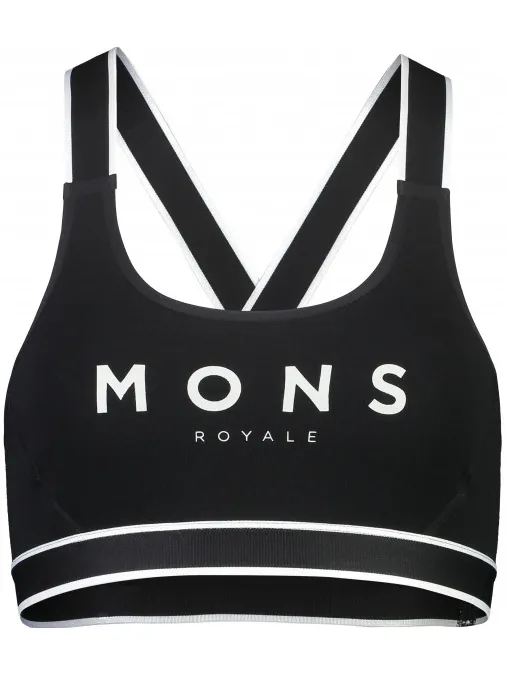 Mons Royale Stella X-Back Bra sportbeha zwart