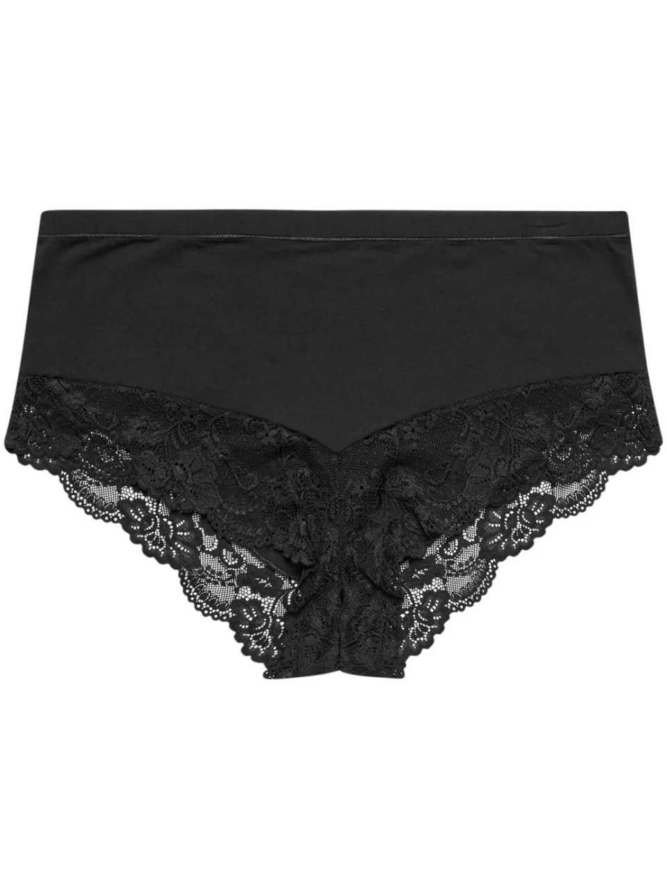 Yours Zwarte Glanzende Kanten Slips Met Volledige Dekking-52, foto 5