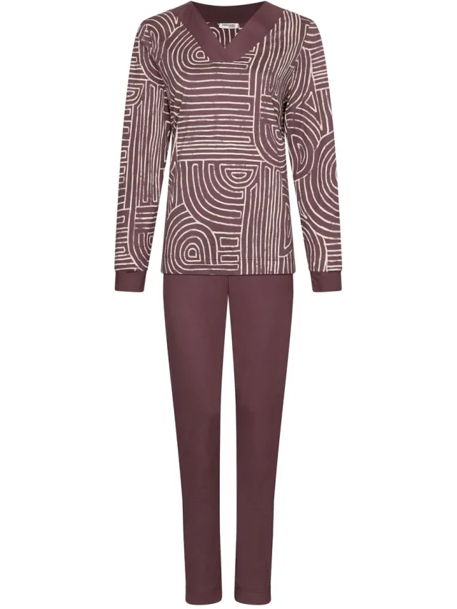 Pastunette Premium - Lunar Lines - Pyjama - Katoen/Modal - Paars