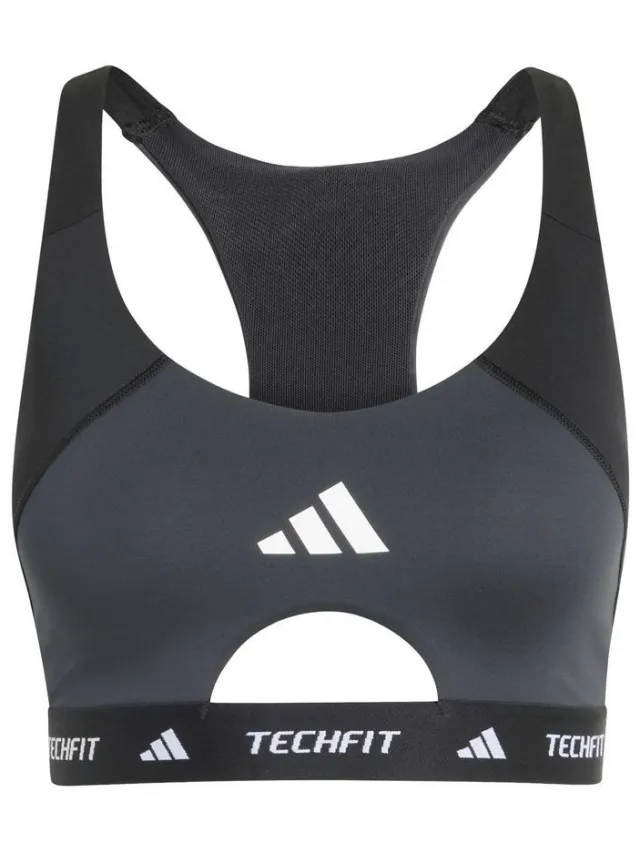 Adidas Techfit Colorblock Medium Support sportbeha zwart