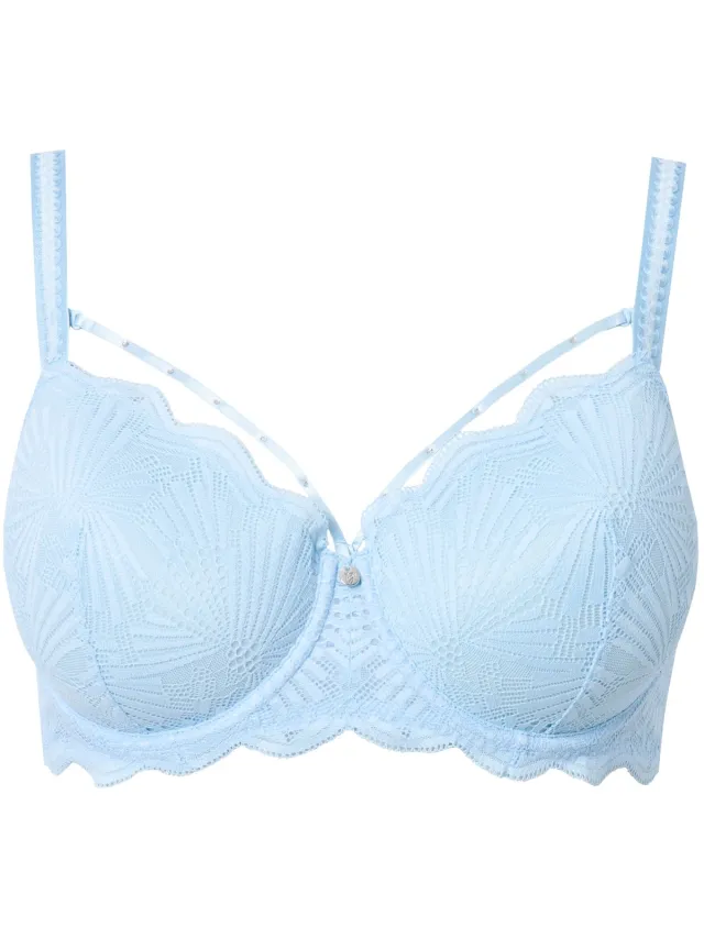 TruYou Dames - Beugelbeha afneembare sierbandjes zachte cups kant - Zacht lichtblauw