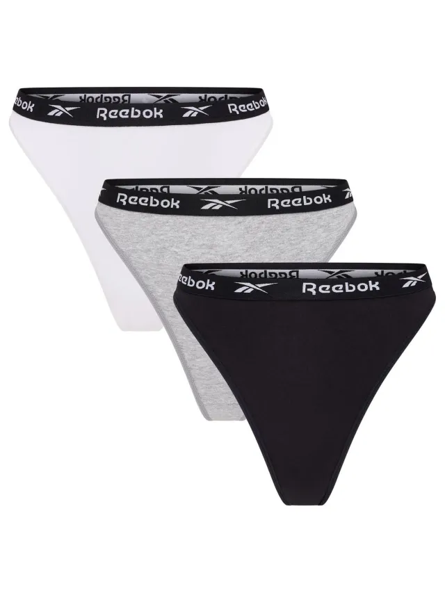 Reebok Dames/Dames Logo String (Zwart/Wit/Grijs) Zwart/Gebroken wit