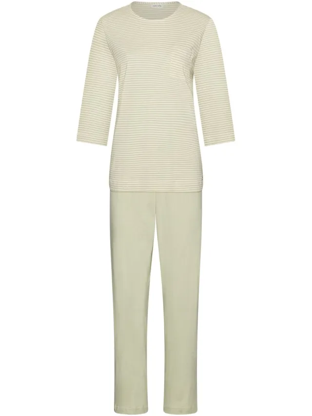 Pastunette Sage Serenity - Pyjama - Bio-Katoen - Groen - Gestreept