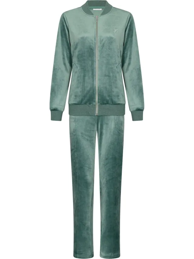 Pastunette Huispak - Nordic Leaf - Velours - Groen - Rits