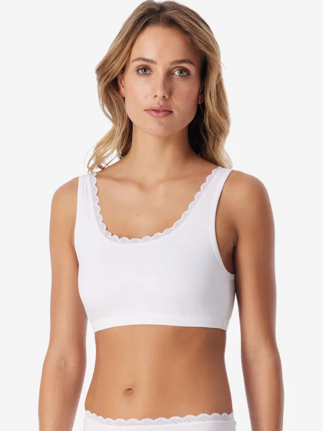 Uncover by Schiesser Bustier Cotton Lace Wit