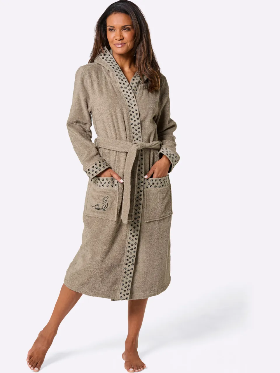 badjas beige beige/zwart